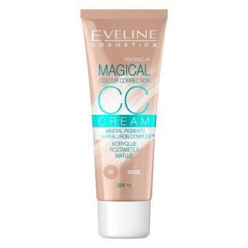 Eveline Cosmetics Magical Colour Correction krem CC SPF 15 odcień 53 Beige 30 ml