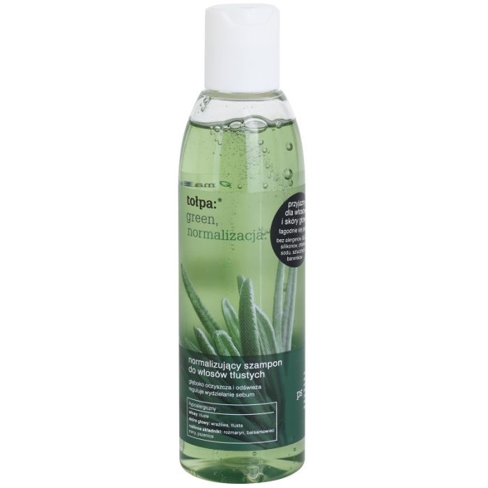 Tołpa Green Normalizing szampon do przetłuszczających się włosów i skóry głowy Rosemary, Myrrh Gummiresina, Wheat (Hypoallergenic)  200ml