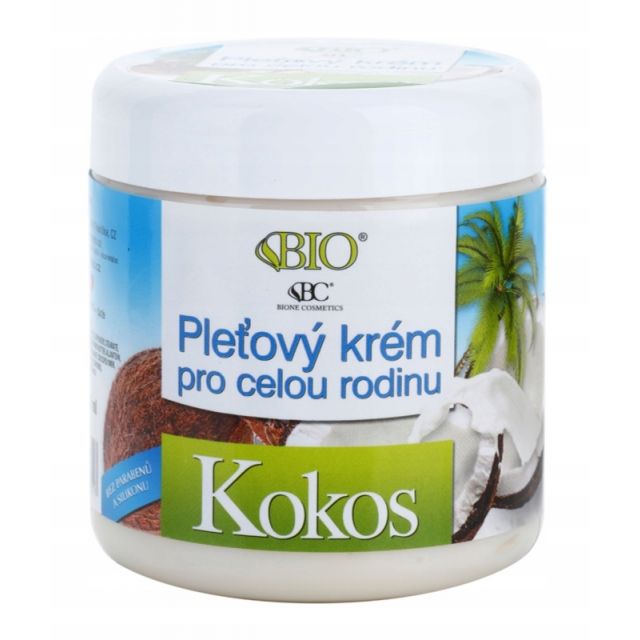 Bione Cosmetics Coconut krem do twarzy dla całej rodziny z kokosem 260ml