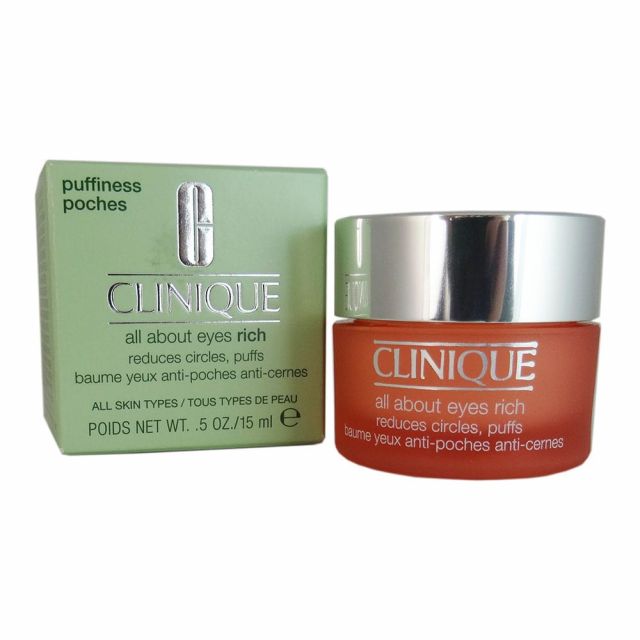 Clinique All About Eyes Rich krem pod oczy przeciw zmarszczokom, obrzękom i cieniom 15ml