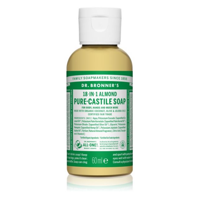 Dr. Bronner's Almond uniwersalne mydło w płynie 60ml